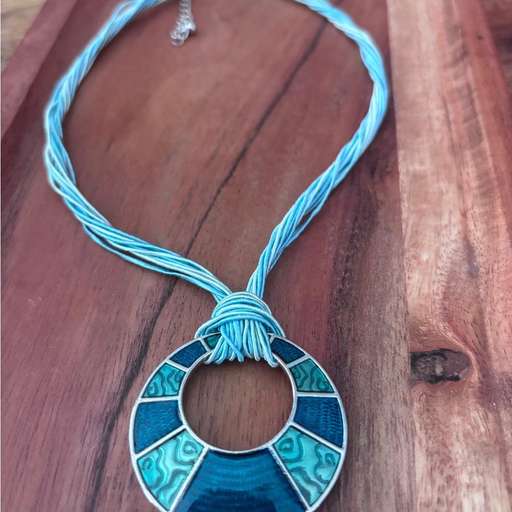 Blue and Silver Pendant Necklace